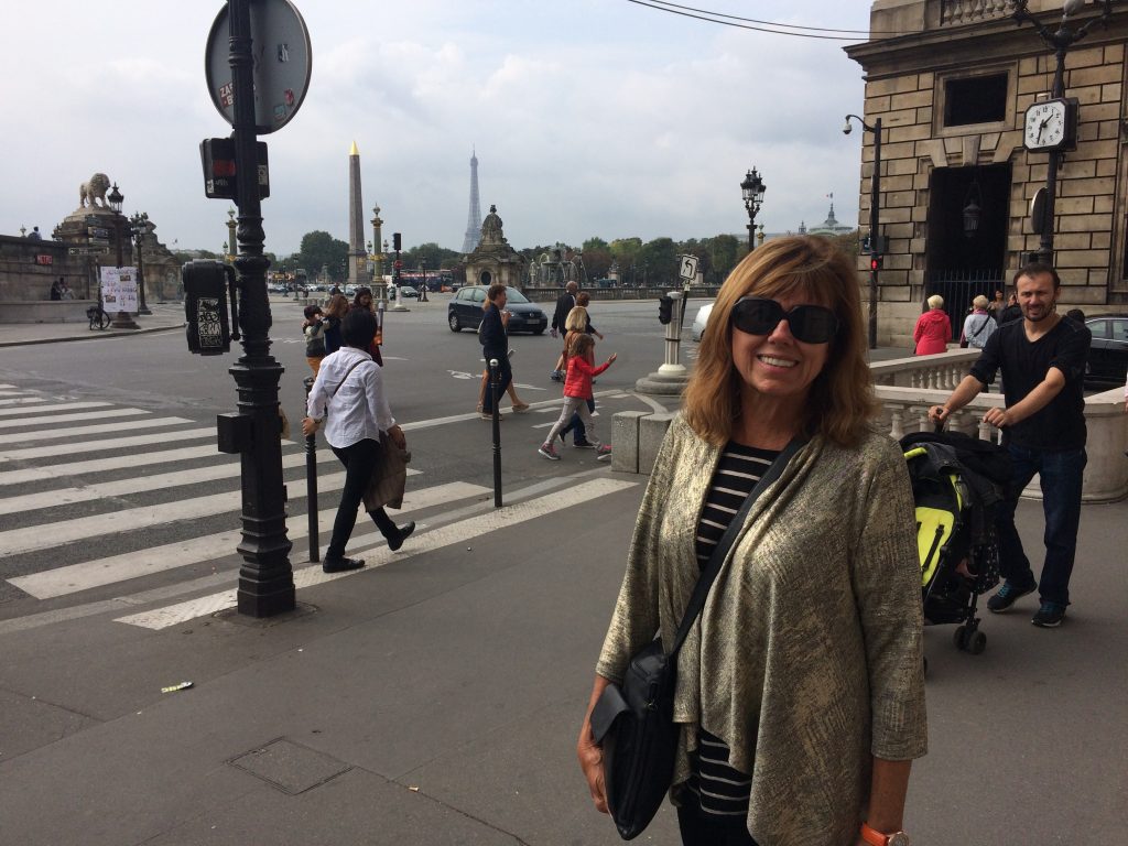 Debbie at Place de la Concorde